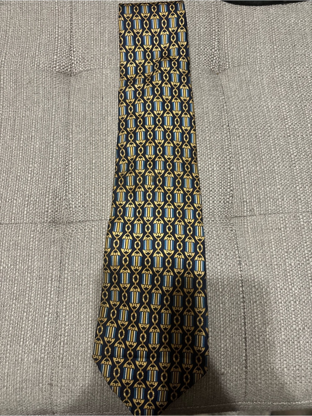 Fendi Tie in Navy and Gold